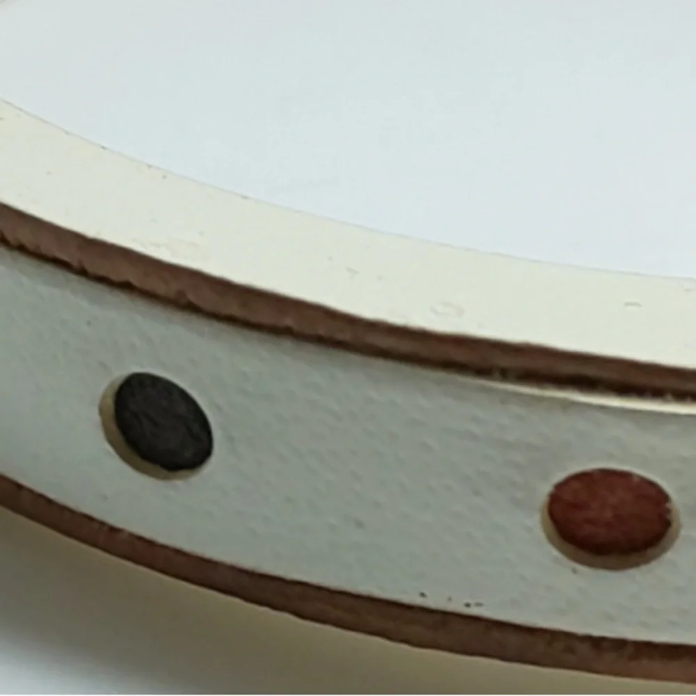 Fendi White Leather Vintage Bracelet with Gold Accent - EUC - Picture 4 of 9